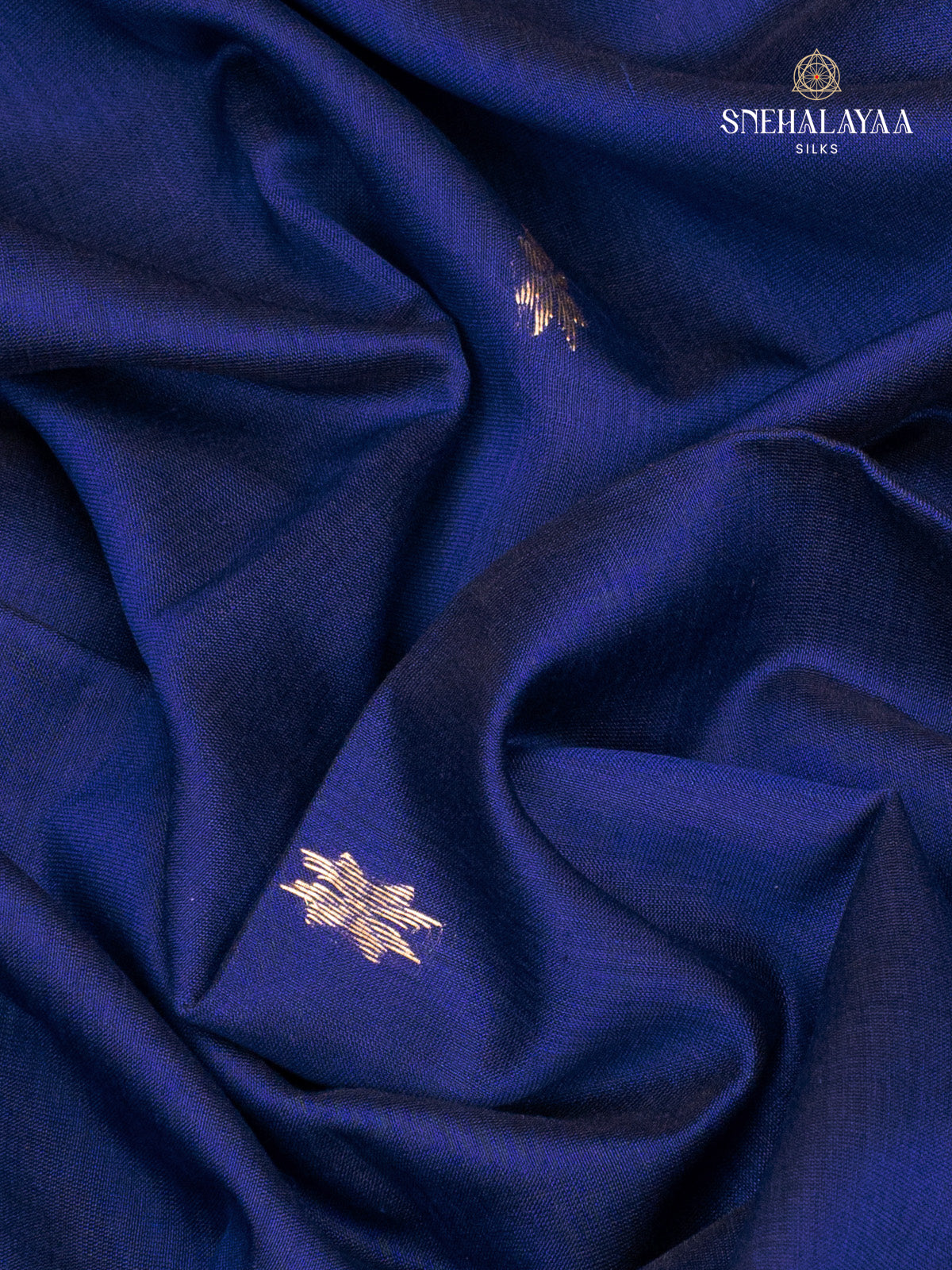 Navy Blue Maheshwari Silk Cotton Saree